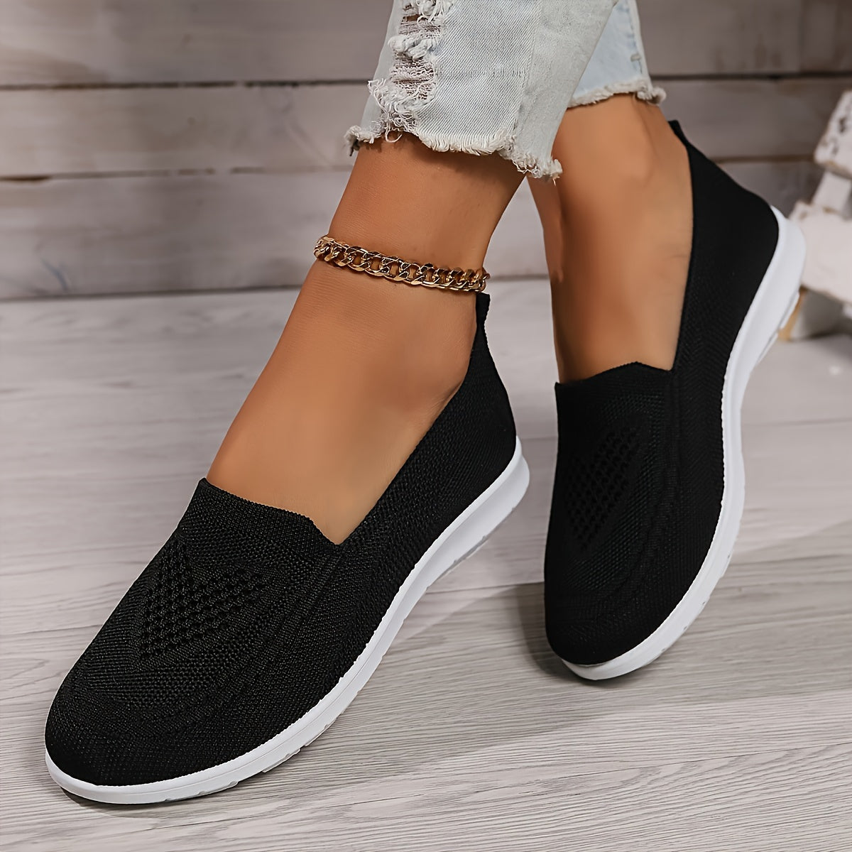 R&B | Einfarbige Gestrickte Sneaker Für Damen