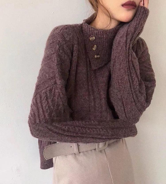 R&B | Strickpullover mit Asymmetrischem Kragen Weich und Elegant Zeitloses Design