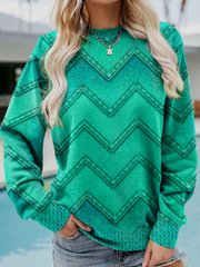 R&B | Lässiges Sweatshirt mit Zickzack-muster Weich und Trendy Perfekt für Den Alltag