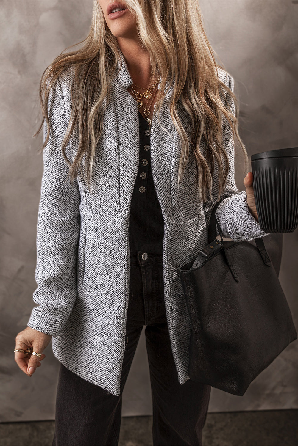 R&B | Heringsmuster Jacke Wollmischung Klassisch und Komfortabel