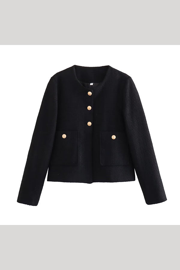 R&B | Farbe Texturiertes Lässiges Stil Top Jacke