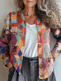 R&B | Mehrfarbiges Flickenmuster-Jacke