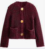 R&B | Gemütlicher Chic Damenstrickjacke mit Knöpfen und Taschen