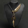 R&B | Goldene Feder Halskette Im Boho Stil