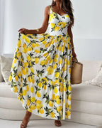 R&B | Riemchenkleid mit Zitronendruck