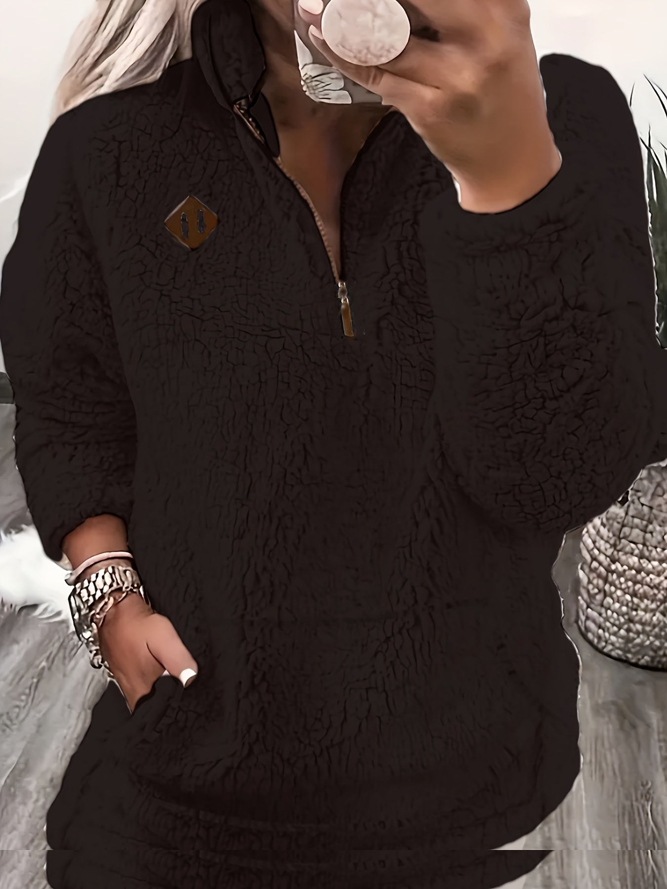 R&B | Leichtgewicht Fleece-pullover mit Reißverschluss Polyester Warm und Bequem