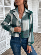 R&B | Kurze Hemdbluse mit Karomuster Knopfverschluss Lässig und Stilvoll