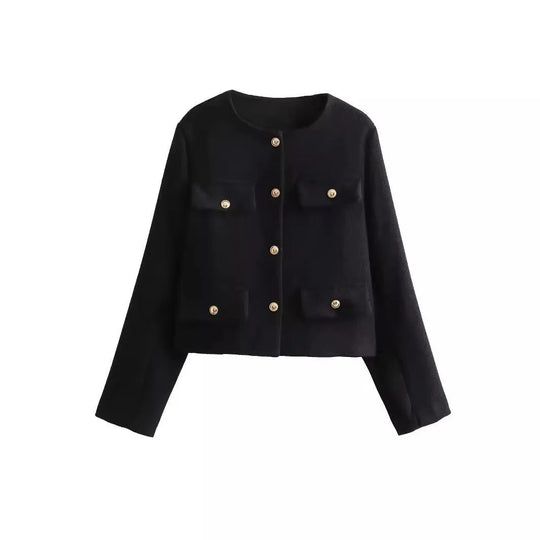 R&B | Elegant und schicke Damen Blazerjacke mit Struktur und Knöpfen