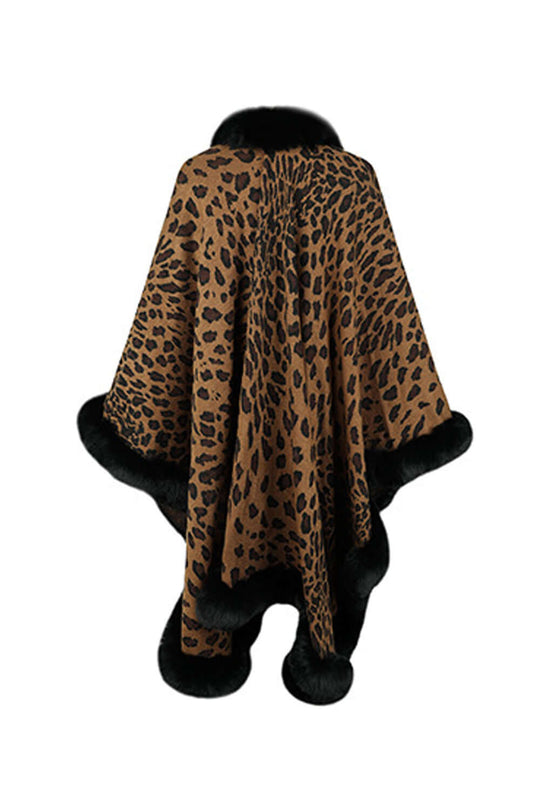 R&B | Leopardenmuster Offenes Poncho