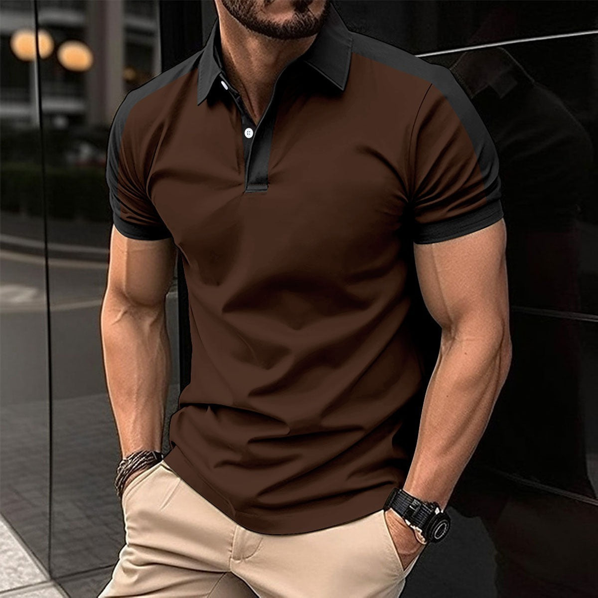 R&B | Großes Twill-Poloshirt