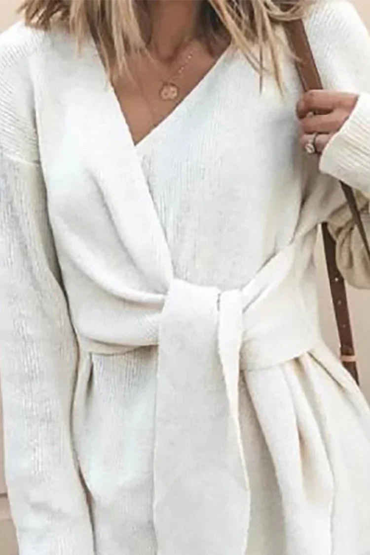 R&B | Lässige, solide Patchwork-Strickjacke