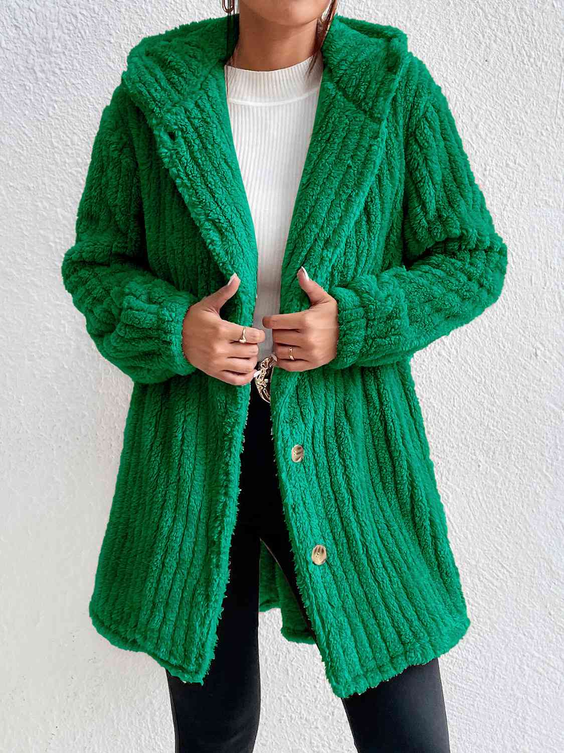 R&B | Button Down Kapuzenmantel