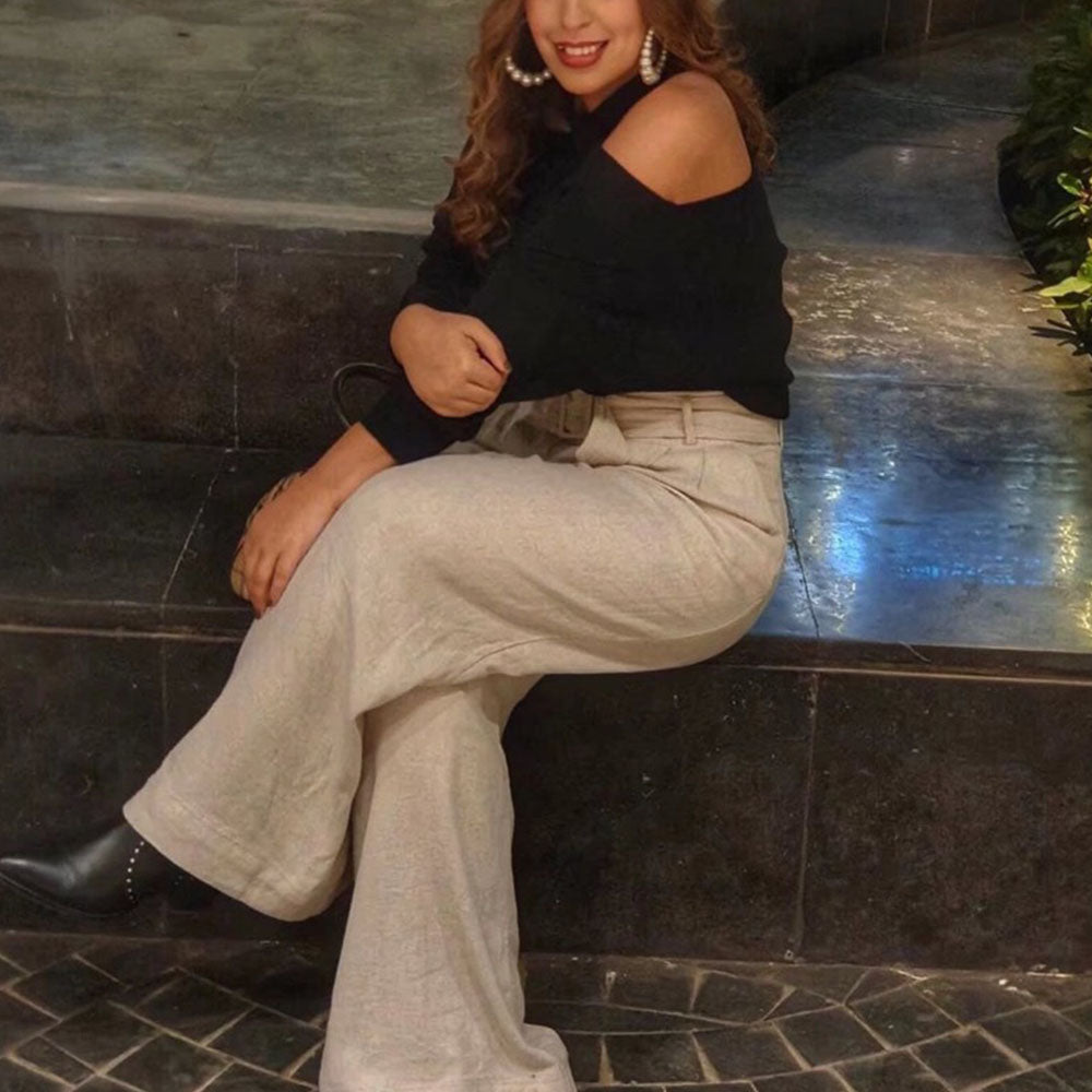R&B | Off-shoulder Pullover Weicher Strick Trendy und Elegant