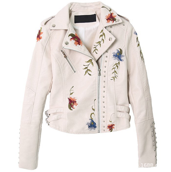 R&B | Bestickte Verziert Veganlederjacke