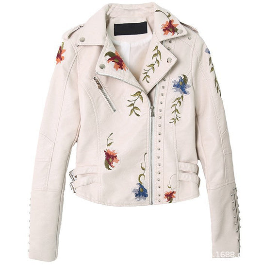 R&B | Bestickte Verziert Veganlederjacke