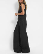 R&B | Elegantes 2-Teiliges Set Leinen Weite Hose & Weste
