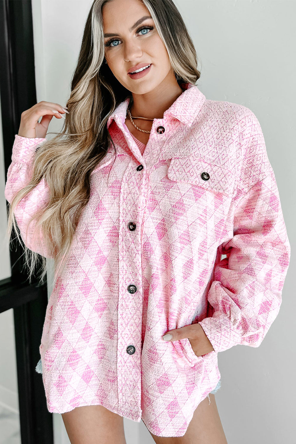 R&B | Karo Hemdjacke Baumwollmischung Bunt und Schick