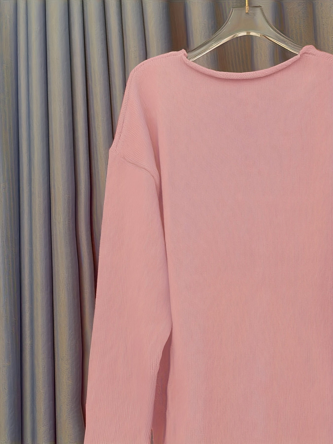 R&B | Damen Oversize-Pullover mit V-Ausschnitt & Muster