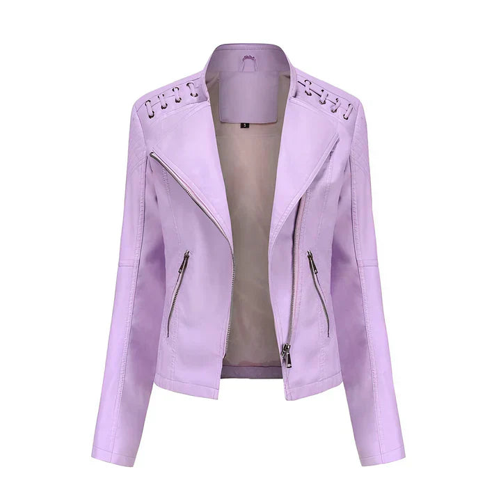 R&B | Pudriges Lederjacke mit Reißverschluss
