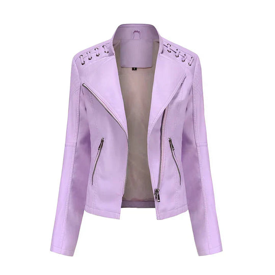R&B | Pudriges Lederjacke mit Reißverschluss