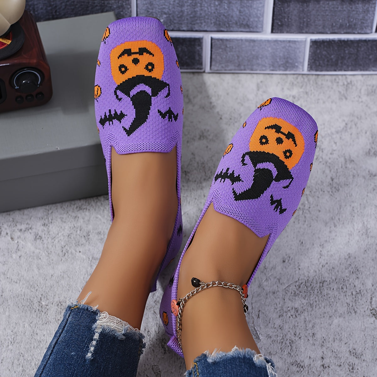 HalloweenKürbisSlipper Violett R&B