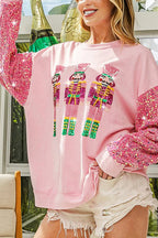 R&B | Weihnachten Lässig Locker Rundhals Pailletten Ärmel Sweatshirt