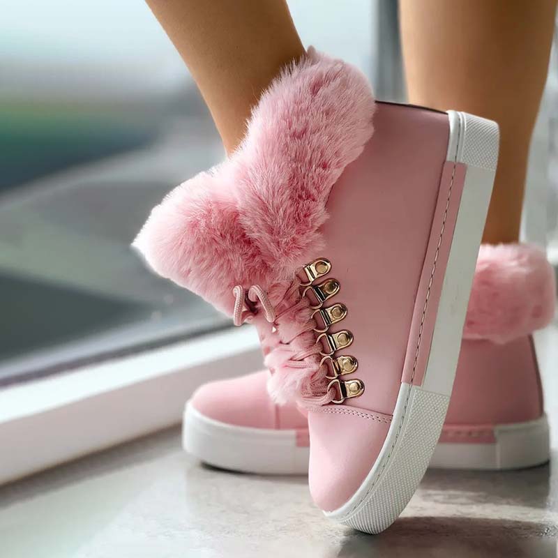 Warme Plüsch Plattform Stiefeletten R&B