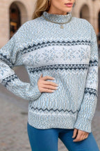 R&B | Schicker Weihnachts-Turtleneck mit Schneeflockenpullover