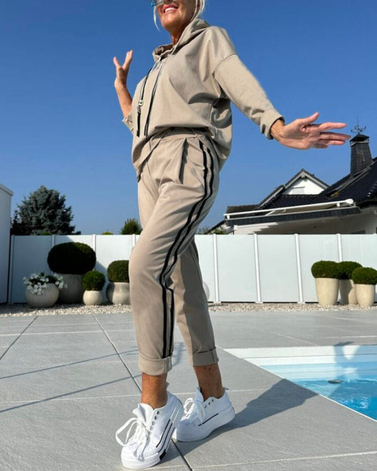 R&B | Zweiteilige Satz mit Damen Kapuzen Sweatshirt und Hosen