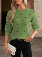 R&B | langärmliger poker-dot-pullover