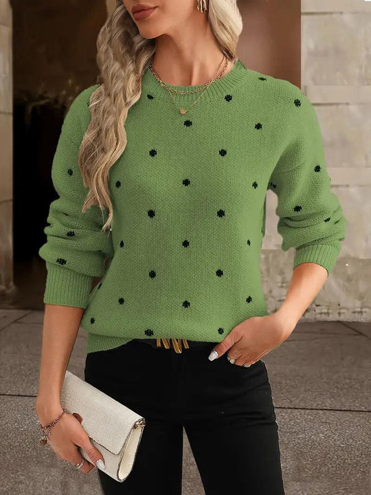 R&BMode – langärmliger poker-dot-pullover