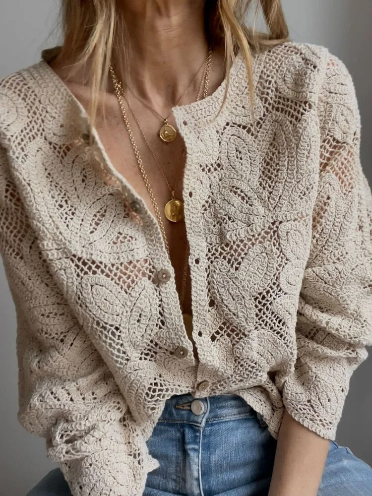 R&B | Handgehäkelte Strickjacke