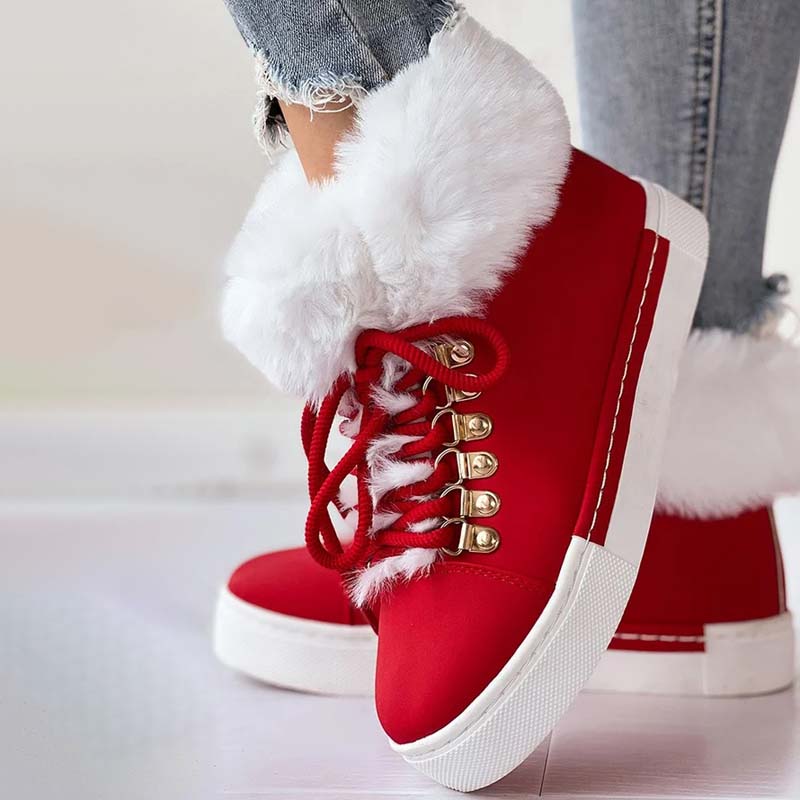 Warme Plüsch Plattform Stiefeletten R&B
