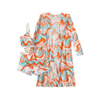 R&B | Dreiteilige Bluse mit hoher Taille und langen Ärmeln mit Kordelzug