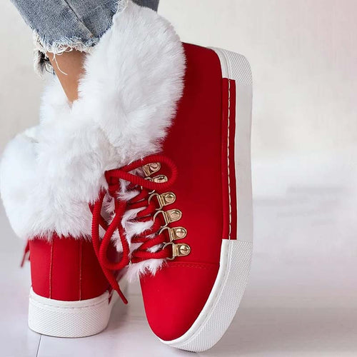 Warme Plüsch Plattform Stiefeletten R&B