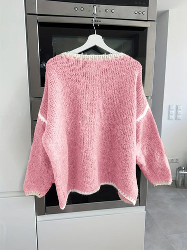 R&B | Lockere Strickpullover Weich und Gemütlich Einzigartige Häkel-details