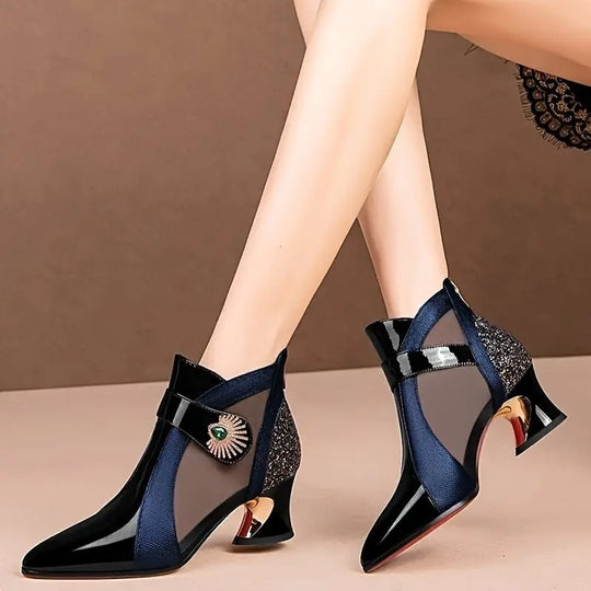 modische Damen-Schuhe, luftiges Mesh mit Kristallverzierung. Heidi Mode Heidi Mode