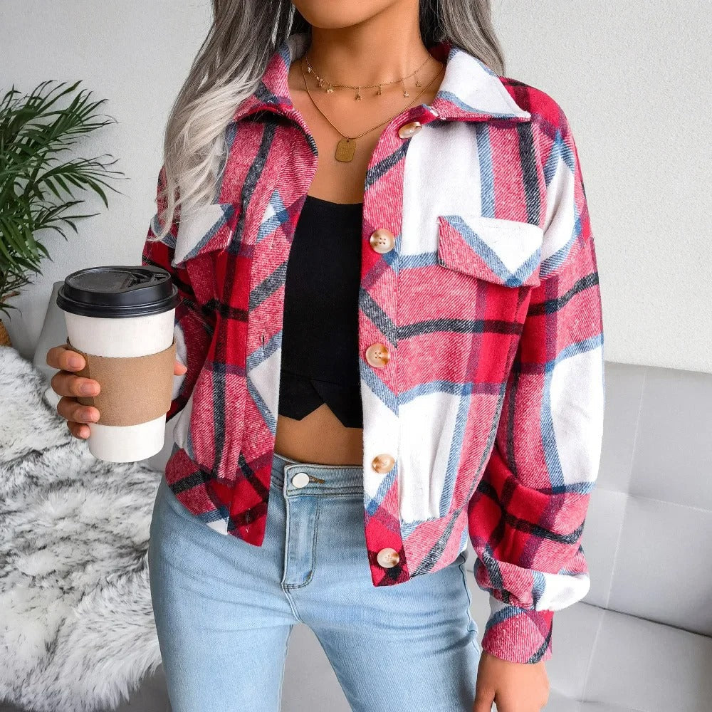 R&B | Damen Sommerjacke mit Kariertem Muster, Schick und Bequem