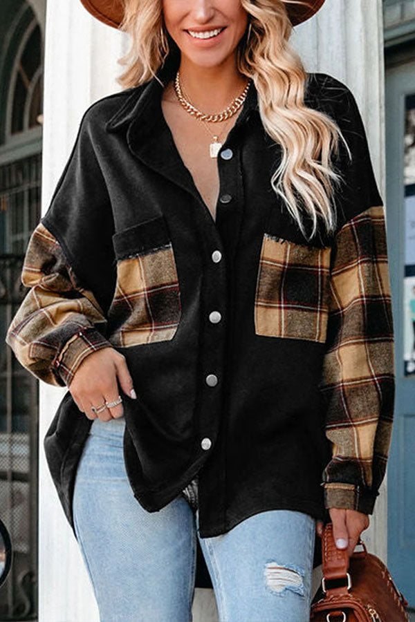 R&B | Patchwork Brusttaschen Übergroße Jacke