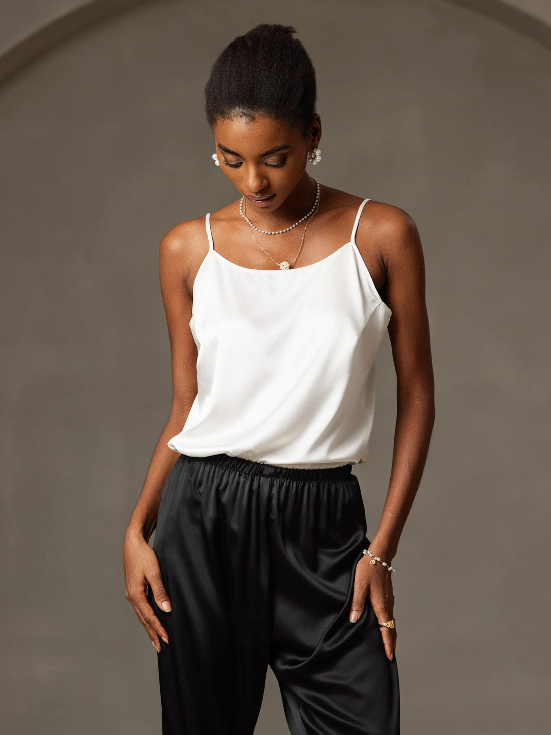 R&B | Seide Entspannt Spaghettiträger Camisole Top