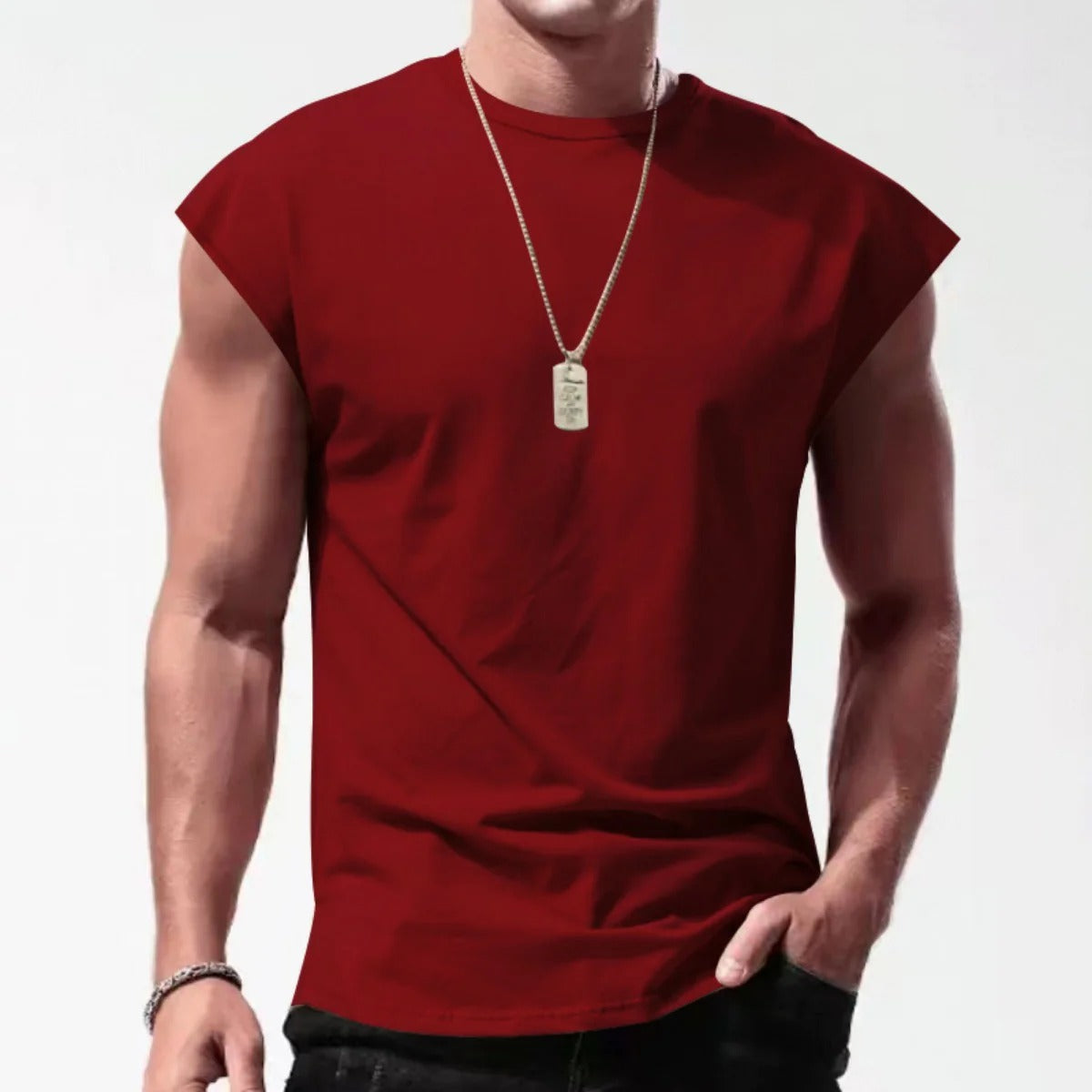 R&B | Einfarbiges Weste-T-Shirt