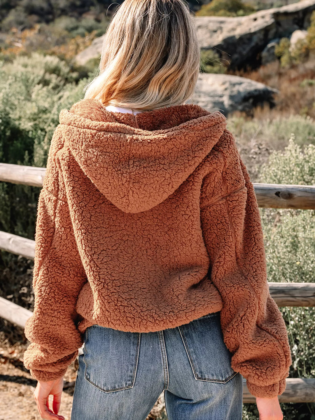 R&B | Damen Relaxed Fit Zip Up Teddyjacke