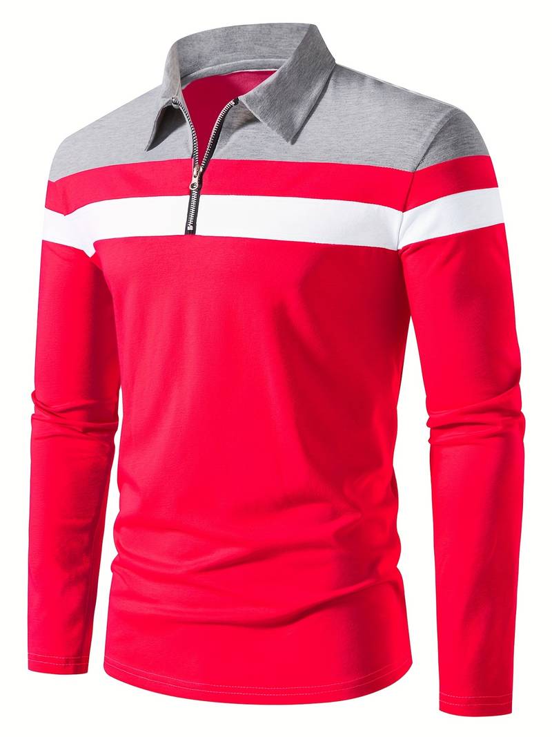 EB – langärmliges poloshirt mit reißverschluss