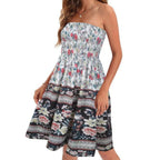 R&B | Bedrucktes Strandurlaub sexy Tube Top Kleid