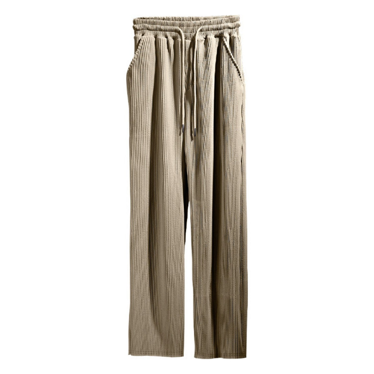 R&B | Dropping Gestreifte Hose mit hoher Taille und weitem Bein