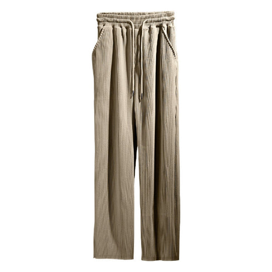 R&B | Dropping Gestreifte Hose mit hoher Taille und weitem Bein