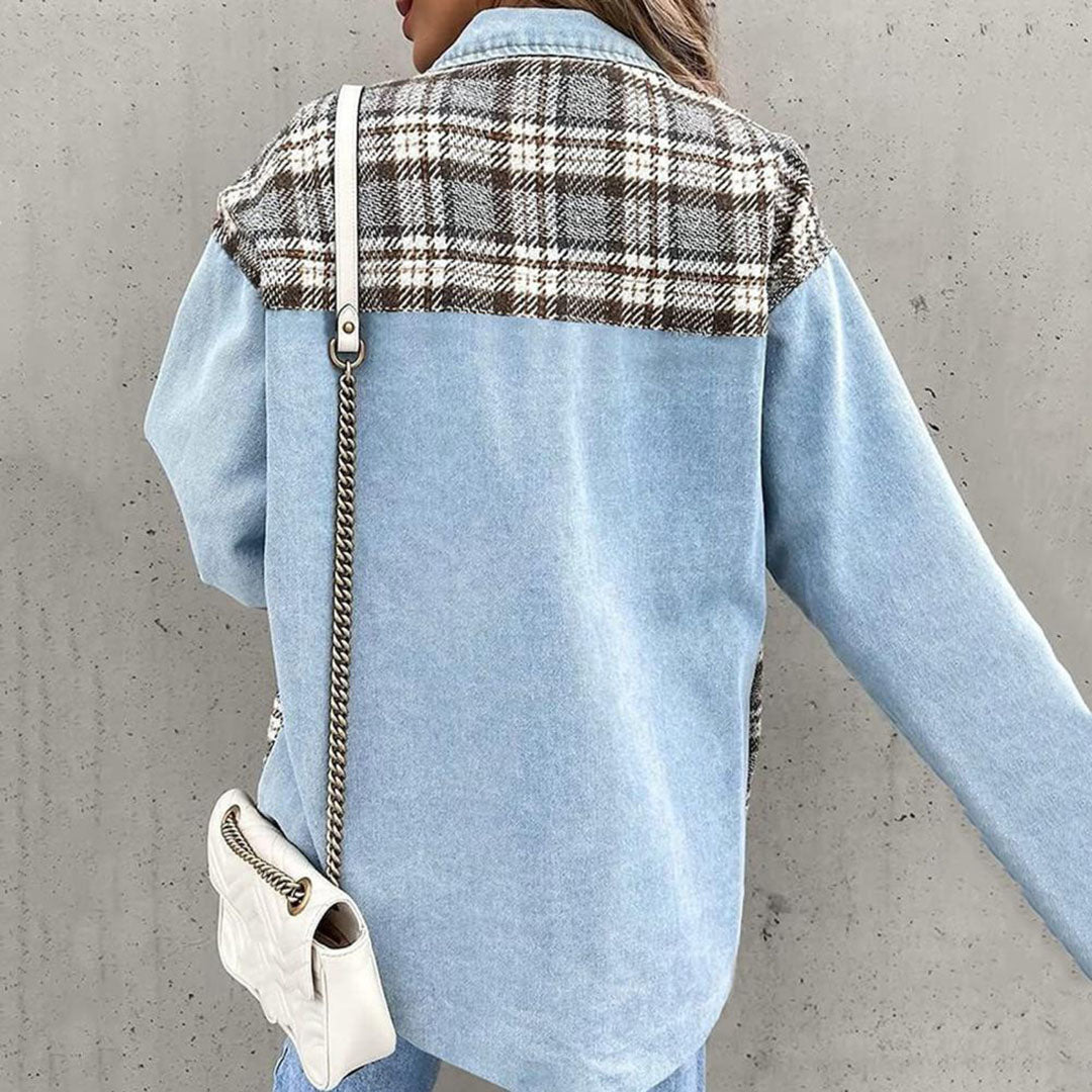 R&B | Kariert Jacke mit Klassischem Kragen für Damen