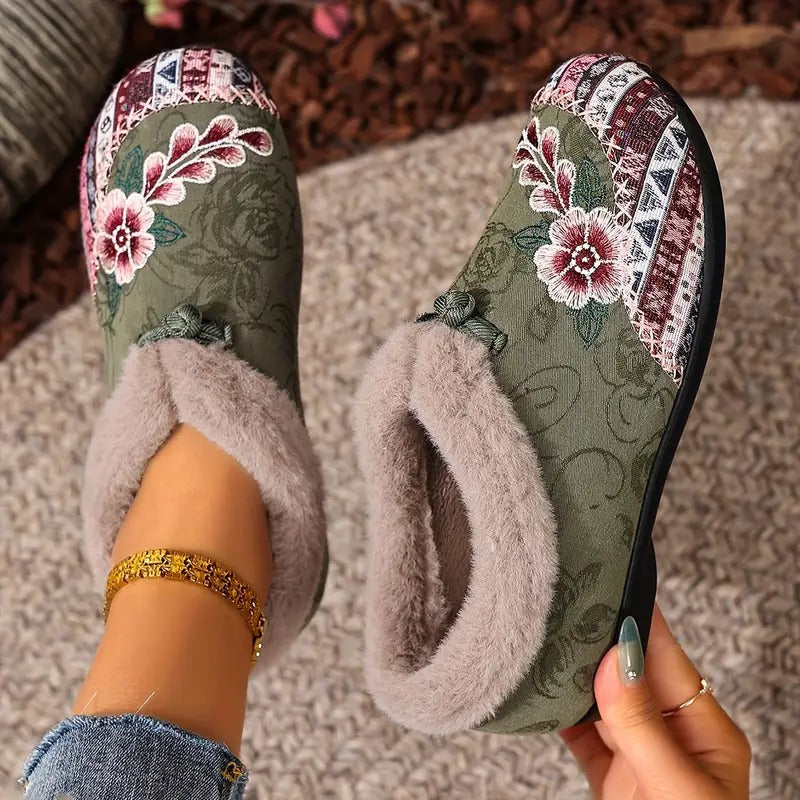 Warme, weiche Schuhe für Damen mit zartem Blumenprint R&B R&B
