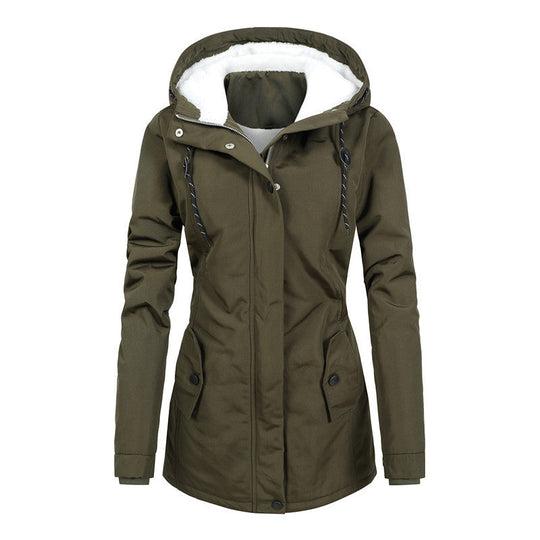 R&B | Damen Fleecejacke mit Kapuze und Kordelzug