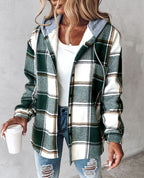 R&B | Karo-Hoodie mit Kordelzug für Damen